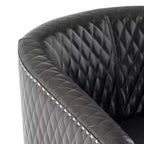 Fauteuil club baquet Chelsea en similicuir collé contemporain avec clous décoratifs et surpiqûres losanges
