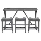 Table de bar industrielle 4 pièces avec prise de courant, Chaises de table de petit-déjeuner pour salon