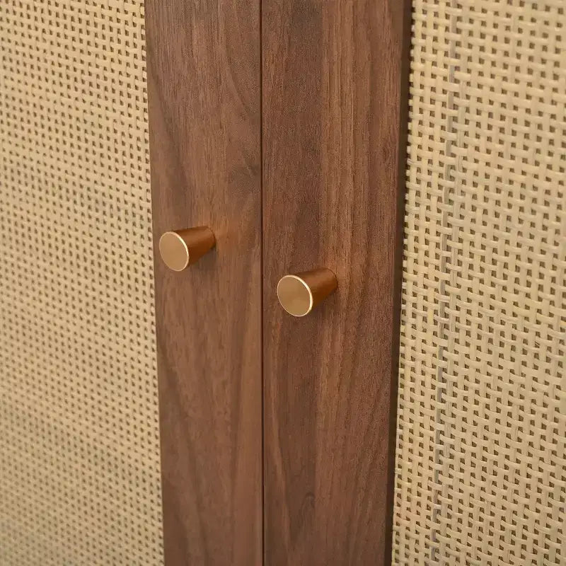 Porte-manteau de style ferme Widen Hall Tree avec 4 portes en rotin, banc d'entrée 4-en-1 avec 6 crochets et étagère réglable
