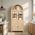 Tall Arched Pantry Storage Cabinet, Sideboard Buffet Cabinet Bookshelf Display Cabinet with Adjustable Shelves - ModernLuxe