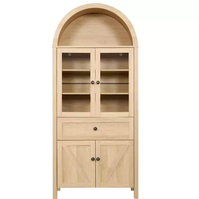 Grand meuble de rangement de garde-manger cintré, buffet, bibliothèque, vitrine avec étagères réglables - ModernLuxe
