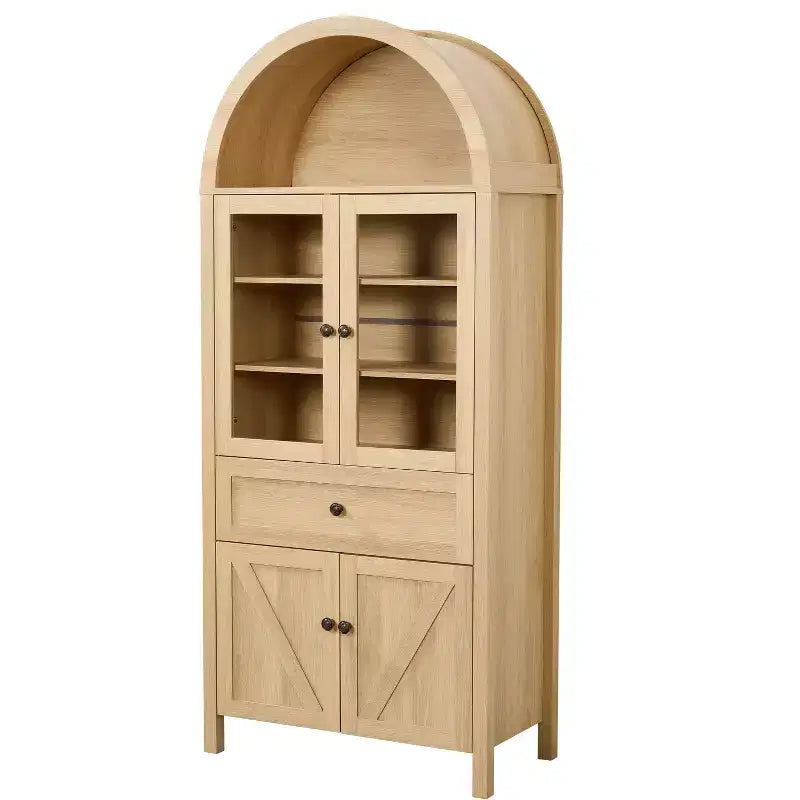 Grand meuble de rangement de garde-manger cintré, buffet, bibliothèque, vitrine avec étagères réglables - ModernLuxe