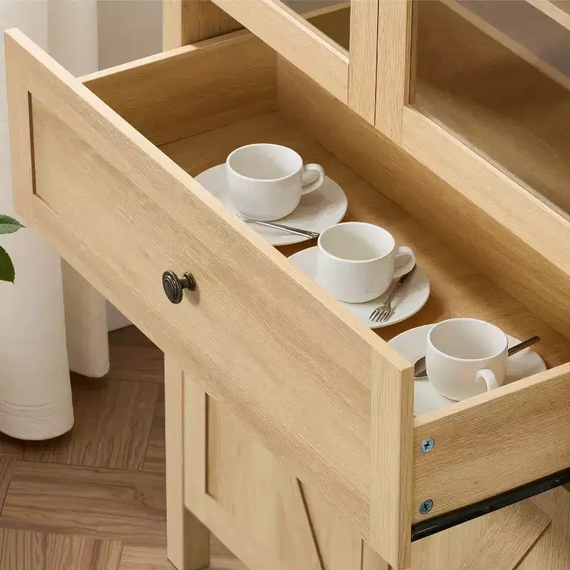 Grand meuble de rangement de garde-manger cintré, buffet, bibliothèque, vitrine avec étagères réglables - ModernLuxe
