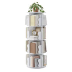 Bibliothèque tournante à 4 niveaux, étagère haute de 127 cm pour chambre d'enfant, bibliothèque en bois pivotante à 360° pour bureau, maison, chambre à coucher, bureau