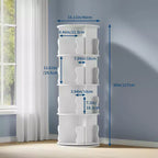 Bibliothèque tournante à 4 niveaux, étagère haute de 127 cm pour chambre d'enfant, bibliothèque en bois pivotante à 360° pour bureau, maison, chambre à coucher, bureau