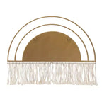 Miroir mural décoratif d'inspiration bohème-chic avec franges - Miroir mural arqué pour la chambre, la salle de bain et la décoration de dortoir - 17, doré