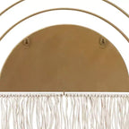 Miroir mural décoratif d'inspiration bohème-chic avec franges - Miroir mural arqué pour la chambre, la salle de bain et la décoration de dortoir - 17, doré