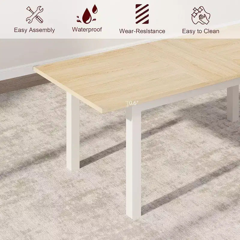 Grande Table à Manger Extensible de 63, pour 4 à 8 Personnes