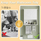 Armoire murale moderne, étagère en bois à 2 niveaux avec porte-serviettes et rangement réglable, parfaite pour salle de bain et cuisine
