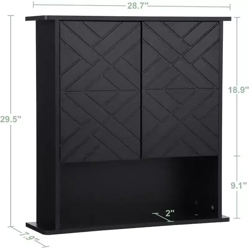 Armoire murale moderne, étagère en bois à 2 niveaux avec porte-serviettes et rangement réglable, parfaite pour salle de bain et cuisine