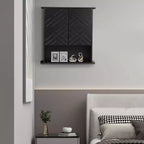 Armoire murale moderne, étagère en bois à 2 niveaux avec porte-serviettes et rangement réglable, parfaite pour salle de bain et cuisine