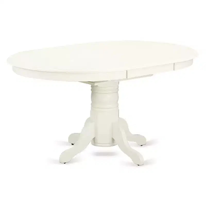 Table de cuisine 7 pièces Belmont - 6 chaises de salle à manger avec assise en bois - Table de cuisine à rallonge papillon - Finition blanc lin