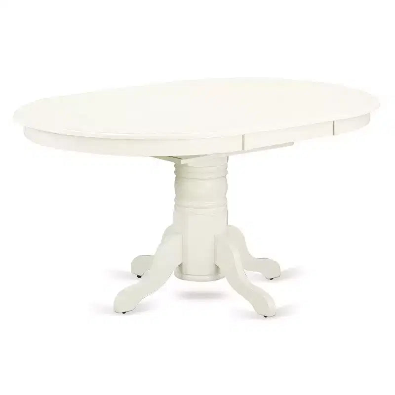 Table de cuisine 7 pièces Belmont - 6 chaises de salle à manger avec assise en bois - Table de cuisine à rallonge papillon - Finition blanc lin