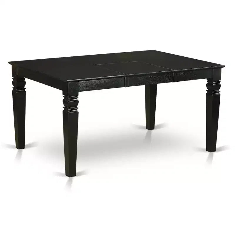 Table à manger Belmont 7 pièces avec rallonge papillon et 6 chaises rembourrées, noire