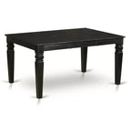 Table à manger Belmont 7 pièces avec rallonge papillon et 6 chaises rembourrées, noire