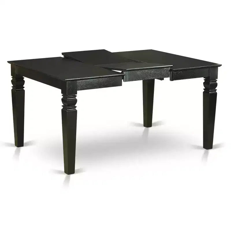 Table à manger Belmont 7 pièces avec rallonge papillon et 6 chaises rembourrées, noire