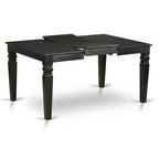 Table à manger Belmont 7 pièces avec rallonge papillon et 6 chaises rembourrées, noire