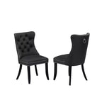 Table à manger Belmont 7 pièces avec rallonge papillon et 6 chaises rembourrées, noire