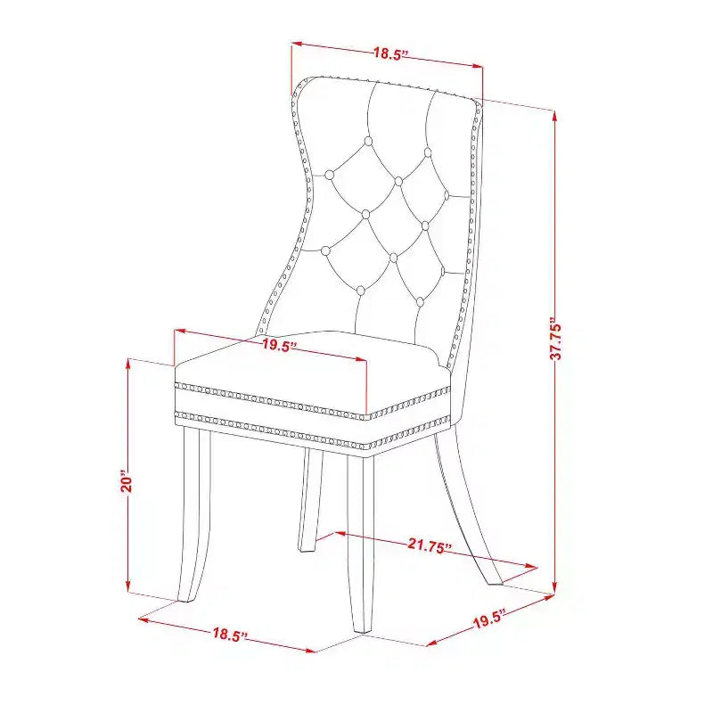 Table à manger Belmont 7 pièces avec rallonge papillon et 6 chaises rembourrées, noire