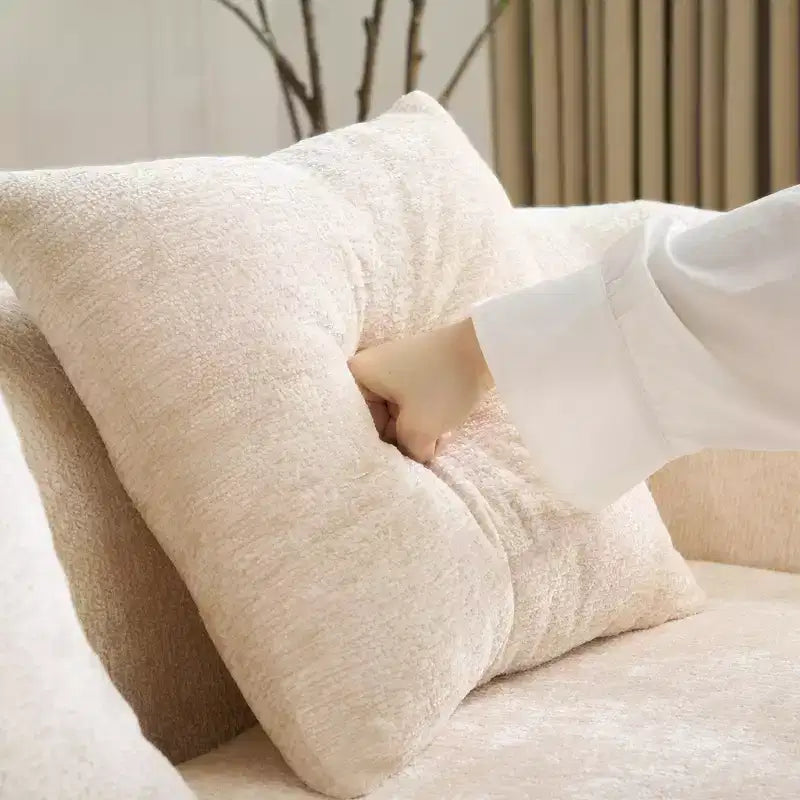 Canapé d'angle en L entièrement compressé avec chaise longue incurvée, canapé modulaire en chenille, haute densité pour salon d'appartement