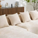 Canapé d'angle en L entièrement compressé avec chaise longue incurvée, canapé modulaire en chenille, haute densité pour salon d'appartement