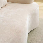 Canapé d'angle en L entièrement compressé avec chaise longue incurvée, canapé modulaire en chenille, haute densité pour salon d'appartement