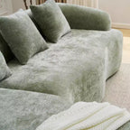 Canapé d'angle en L entièrement compressé avec chaise longue incurvée, canapé modulaire en chenille, haute densité pour salon d'appartement