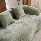 Canapé d'angle en L entièrement compressé avec chaise longue incurvée, canapé modulaire en chenille, haute densité pour salon d'appartement