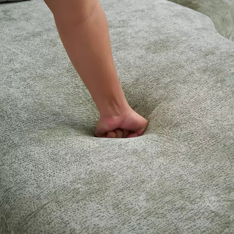 Canapé d'angle en L entièrement compressé avec chaise longue incurvée, canapé modulaire en chenille, haute densité pour salon d'appartement