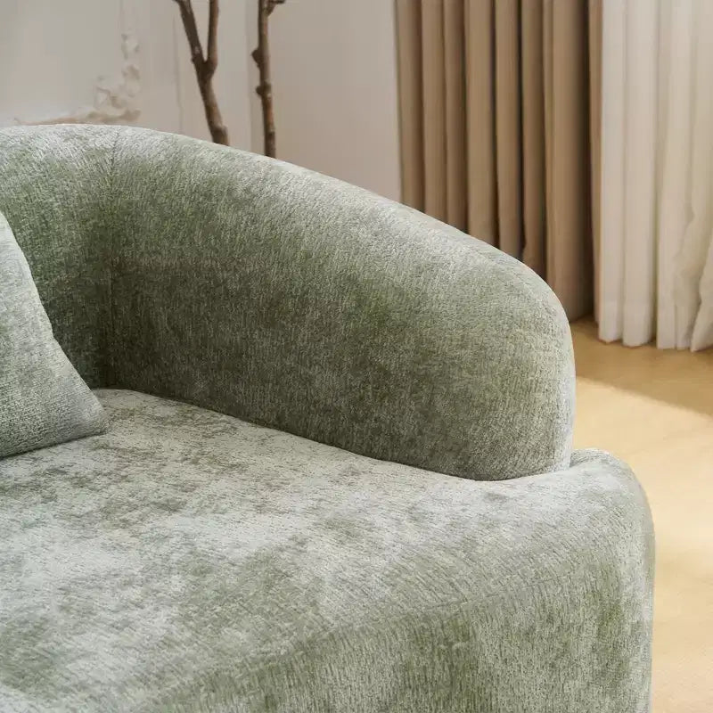 Canapé d'angle en L entièrement compressé avec chaise longue incurvée, canapé modulaire en chenille, haute densité pour salon d'appartement