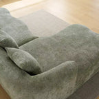 Canapé d'angle en L entièrement compressé avec chaise longue incurvée, canapé modulaire en chenille, haute densité pour salon d'appartement