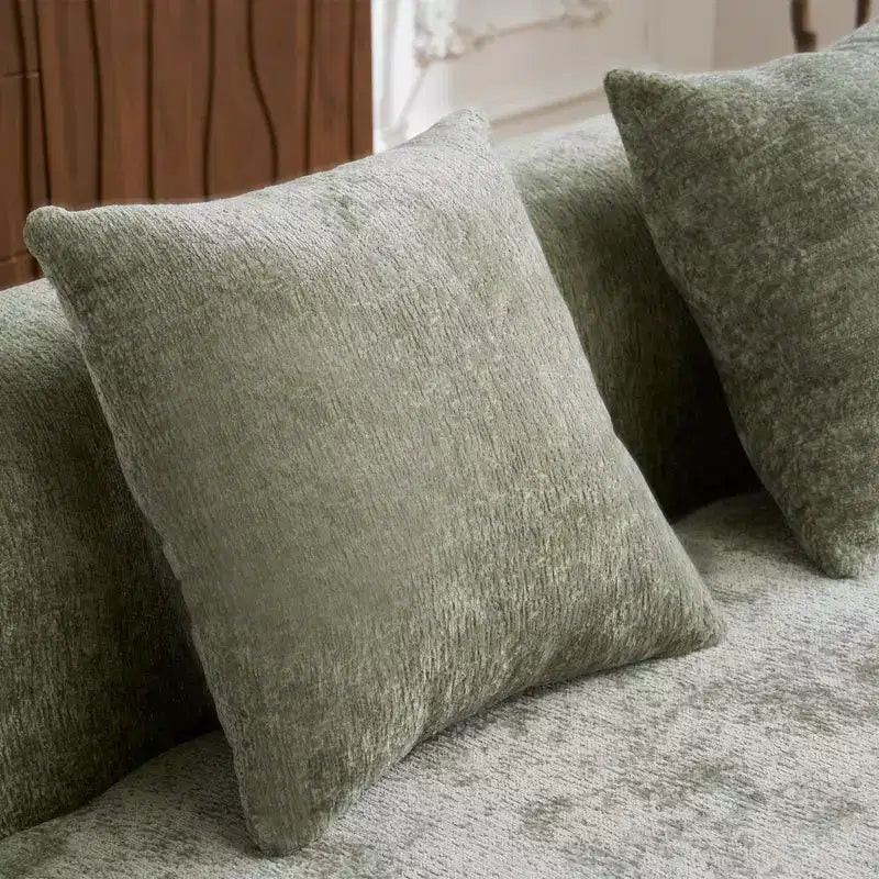 Canapé d'angle en L entièrement compressé avec chaise longue incurvée, canapé modulaire en chenille, haute densité pour salon d'appartement