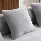 Canapé d'angle en L entièrement compressé avec chaise longue incurvée, canapé modulaire en chenille, haute densité pour salon d'appartement