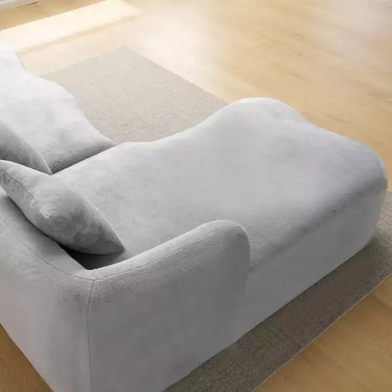 Canapé d'angle en L entièrement compressé avec chaise longue incurvée, canapé modulaire en chenille, haute densité pour salon d'appartement