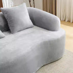 Canapé d'angle en L entièrement compressé avec chaise longue incurvée, canapé modulaire en chenille, haute densité pour salon d'appartement