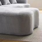 Canapé d'angle en L entièrement compressé avec chaise longue incurvée, canapé modulaire en chenille, haute densité pour salon d'appartement
