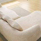 Canapé d'angle en L entièrement compressé avec chaise longue incurvée, canapé modulaire en chenille, haute densité pour salon d'appartement