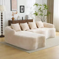 Full Compression L-Shape Sectional Sofa with Curved Chaise,Modular Chenille Couch, High-Density for Apartment Living Room