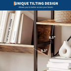 Étagère bibliothèque industrielle à 4 niveaux, triple largeur avec 11 étagères réglables, étagère de rangement rustique en bois et métal pour salon, chambre, bureau à domicile