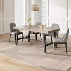 Table à manger industrielle de 63 pouces pour 4 à 6 personnes, table de cuisine en bois avec cadre métallique robuste, comptoir rectangulaire pour salle à manger
