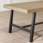 Table à manger industrielle de 63 pouces pour 4 à 6 personnes, table de cuisine en bois avec cadre métallique robuste, comptoir rectangulaire pour salle à manger