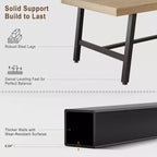 Table à manger industrielle de 63 pouces pour 4 à 6 personnes, table de cuisine en bois avec cadre métallique robuste, comptoir rectangulaire pour salle à manger