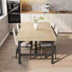 Table à manger industrielle de 63 pouces pour 4 à 6 personnes, table de cuisine en bois avec cadre métallique robuste, comptoir rectangulaire pour salle à manger