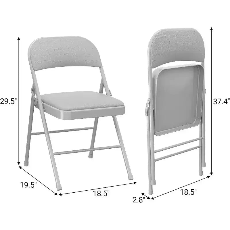 Chaises pliantes avec coussins rembourrés, supportent jusqu'à 158 kg, idéales pour la salle à manger, le bureau à domicile, les événements intérieurs et extérieurs