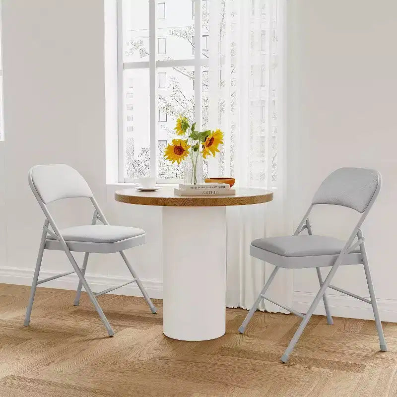 Chaises pliantes avec coussins rembourrés, supportent jusqu'à 158 kg, idéales pour la salle à manger, le bureau à domicile, les événements intérieurs et extérieurs