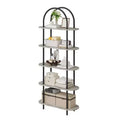 5 Tier Arched Bookcase, 71 Tall Industrial Open Book Shelf, Modern Freestanding Shelving Unit Storage Organiser