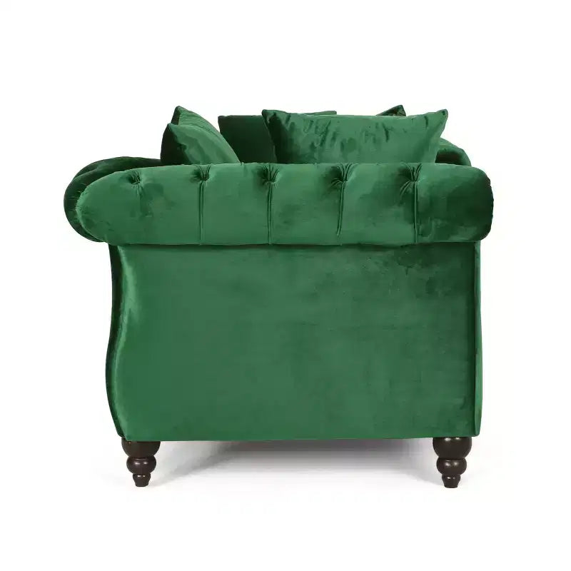 Chaise longue en velours touffeté Harrisville Modern Glam avec oreiller décoratif