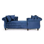 Chaise longue en velours touffeté Harrisville Modern Glam avec oreiller décoratif