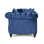 Chaise longue en velours touffeté Harrisville Modern Glam avec oreiller décoratif