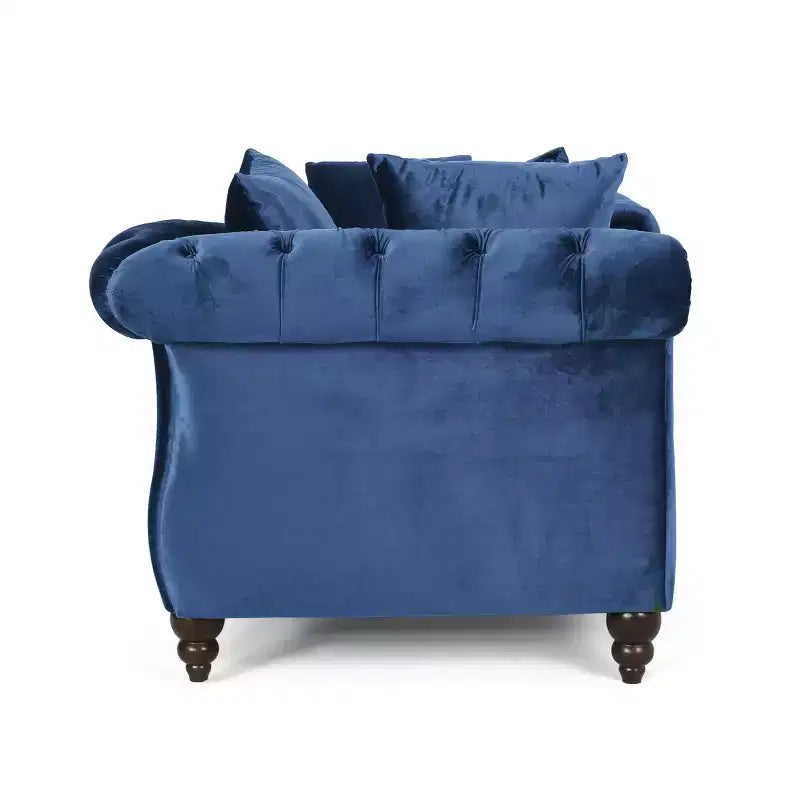 Chaise longue en velours touffeté Harrisville Modern Glam avec oreiller décoratif